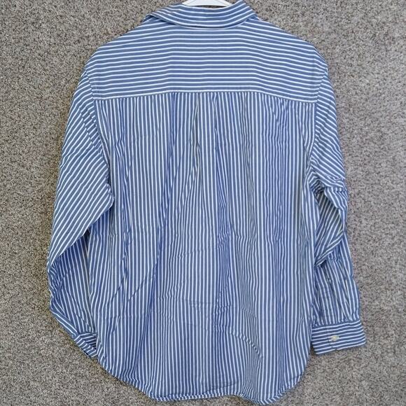 Lyle & Scott button up Blue White Striped shirt size L - Picture 2 of 10